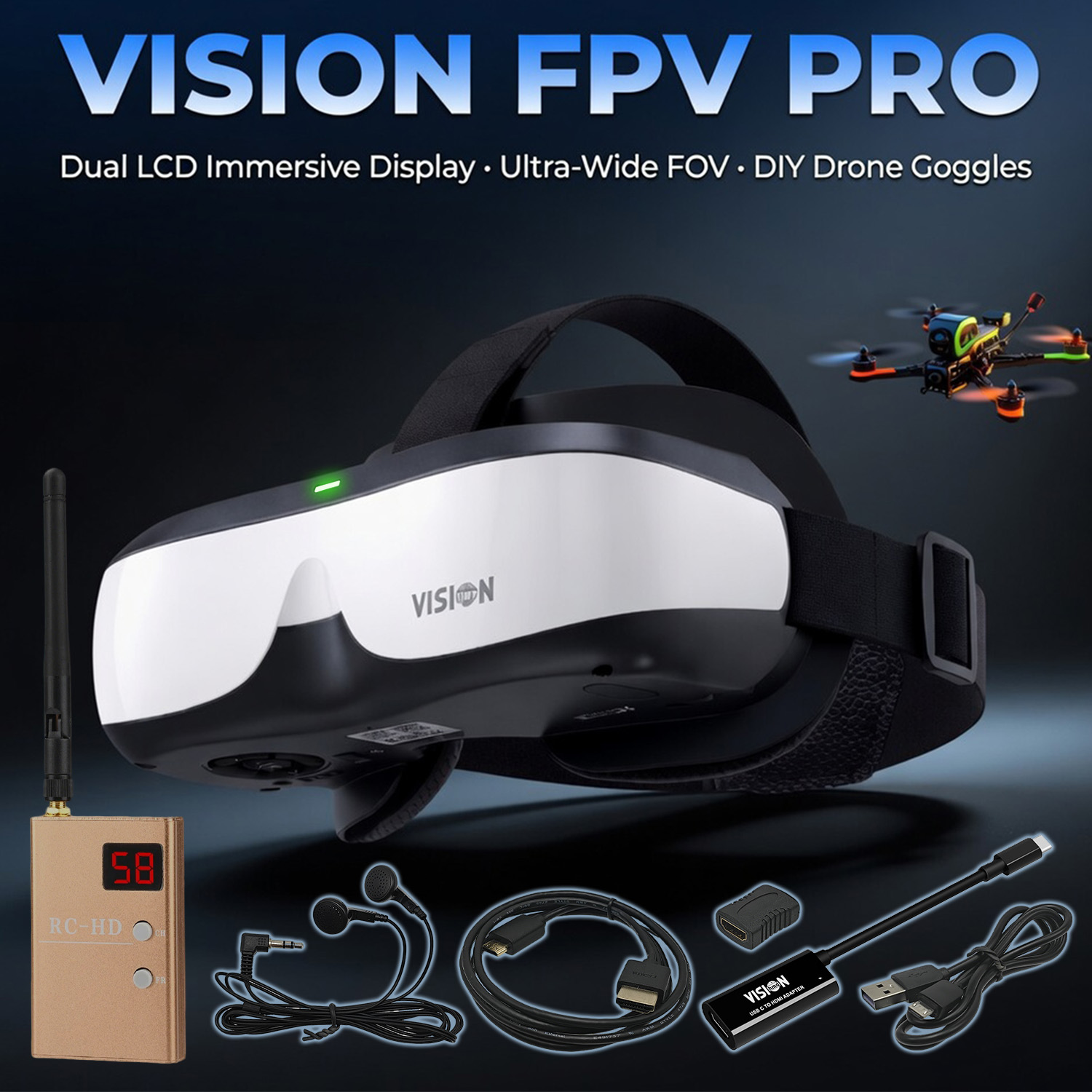แว่นตา FPV, จอแสดงผลแบบติดศีรษ - Skyzone Sky04O Pro Fpv Goggles บทวิจารณ์และราคา